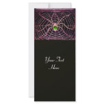 SPIDER AND WEB Green Emerald Black Custom Rack Cards