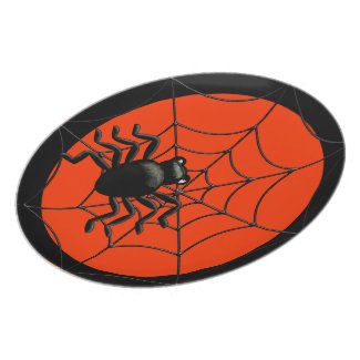 Spider and Web Halloween Party Plates