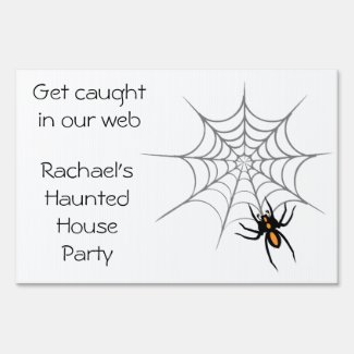 Spider and Web Halloween Yard Sign