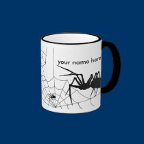 Spider and web mug - Customize add your name here mugs