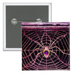 SPIDER AND WEB Purple Amethyst Black Button