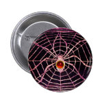 SPIDER AND WEB Red Ruby Black Buttons