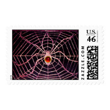 SPIDER AND WEB Red Ruby Black Stamp