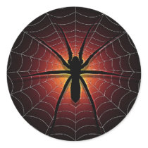 spider and web round sticker