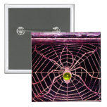SPIDER AND WEB Yellow Topaz Black Pinback Buttons