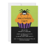 Spider Cupcake Halloween Party Invitation for Kids