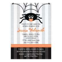 Spider Halloween Baby Shower Invitations