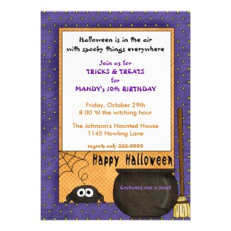 Spider Halloween Birthday Invitation by mousearte 