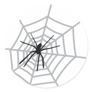 spider in cobweb sticker