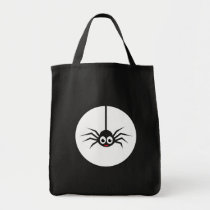 Spider in front of full moon canvas bags