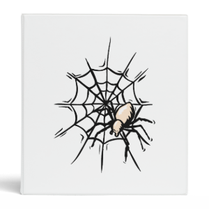 Spider in web halloween graphic vinyl binders