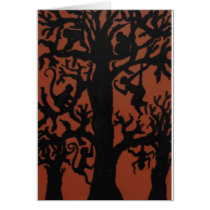 Spider monkey tree greeting card