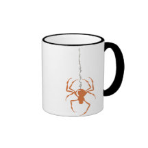 Spider on Strand (Orange) Mugs