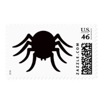 Spider silhouette black white Halloween postage