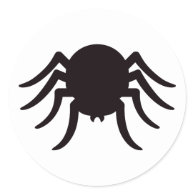 Spider silhouette black white Halloween stickers