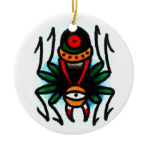 Spider watercolor ornament