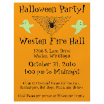 Spider Web and Ghost Halloween Party Flyer