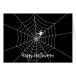Spider Web Halloween Greeting Card- With Greeting