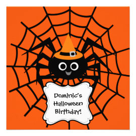 Spider Web Halloween Party Invitation