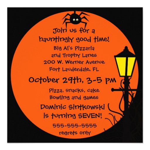Spider Web Halloween Party Invitation