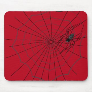 Spider Web Mousepad, Dark Red Mouse Pad