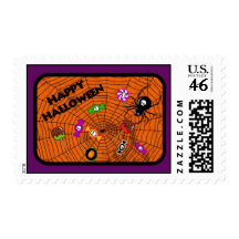 Spider with candies postage