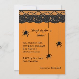 Spiders and Lace invitation