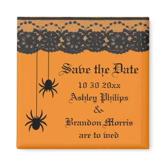 Spiders and Lace Save the Date Magnet zazzle_magnet