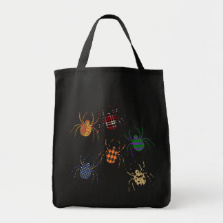 red and gray spider splash day bag