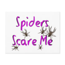 "Spiders Scare Me" T-shirts and Gifts postcards by gailg1957 "Spiders Scare Me" T-shirts and Gifts postcards