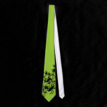 Spiders Tie, Black on Green ties