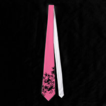 Spiders Tie, Black on Pink ties