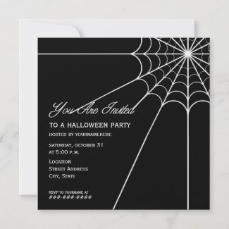Spiderweb Halloween Party Invitation