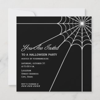 Spiderweb Halloween Party Invitation invitation