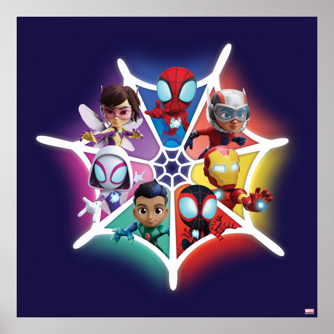 Spidey And His Amazing Friends Glowing Web Graphic Poster Zazzle