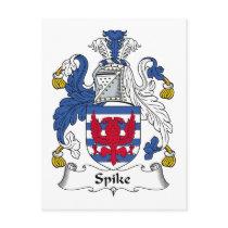 Spike Family Crest postcards by coatsofarms Spike Family Crest postcards