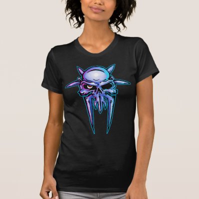 Spiked Metal Skull Design Tees