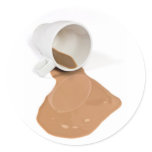 Spilled chocolate milk stickers