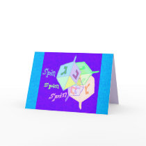 Spin Spin Dreidels Chanukah Cards cards