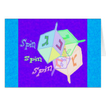 Spin Spin Dreidels Chanukah Cards cards