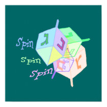 Spin Spin Dreidels Poster