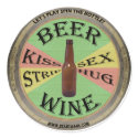 Spin The Beer Bottle Round Stickers