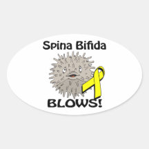 Spina Bifida Blows Awareness Design Oval Sticker