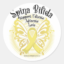 Spina Bifida Butterfly 3 Round Sticker