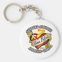 Spina Bifida Classic Heart Keychain