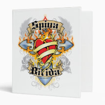 Spina Bifida Cross & Heart Vinyl Binder