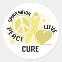 Spina Bifida PLC Round Stickers