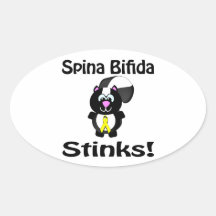 Spina Bifida Stinks Skunk Awareness Design Stickers