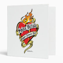 Spina Bifida Tattoo Heart 3 Ring Binder