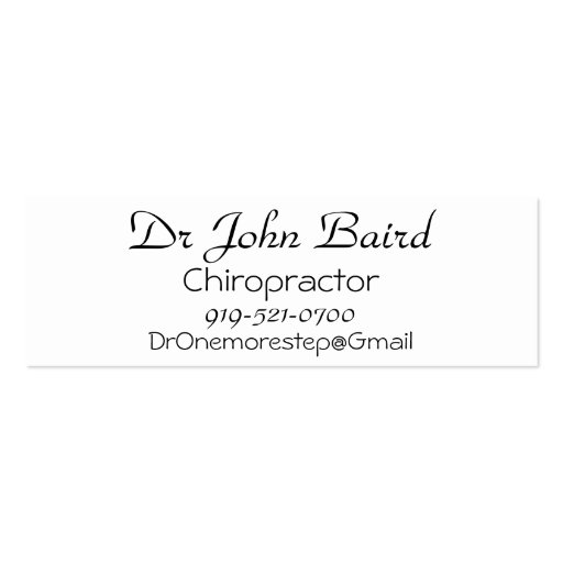 Spinal business card (back side)